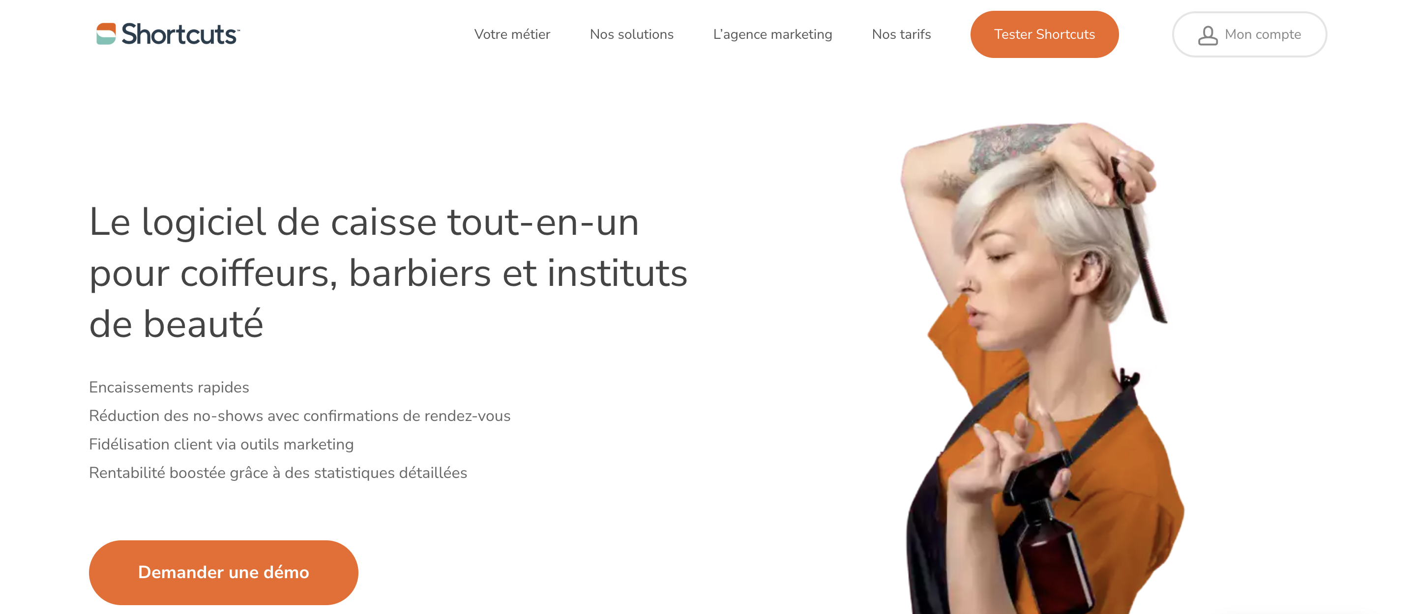 Raccourcis d'en-tête Page de caisse
