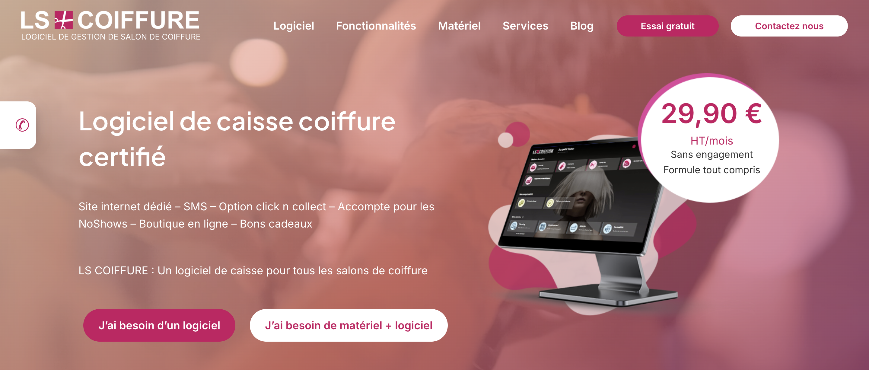 En-tête LS Coiffure Caisse enregistreuse Page