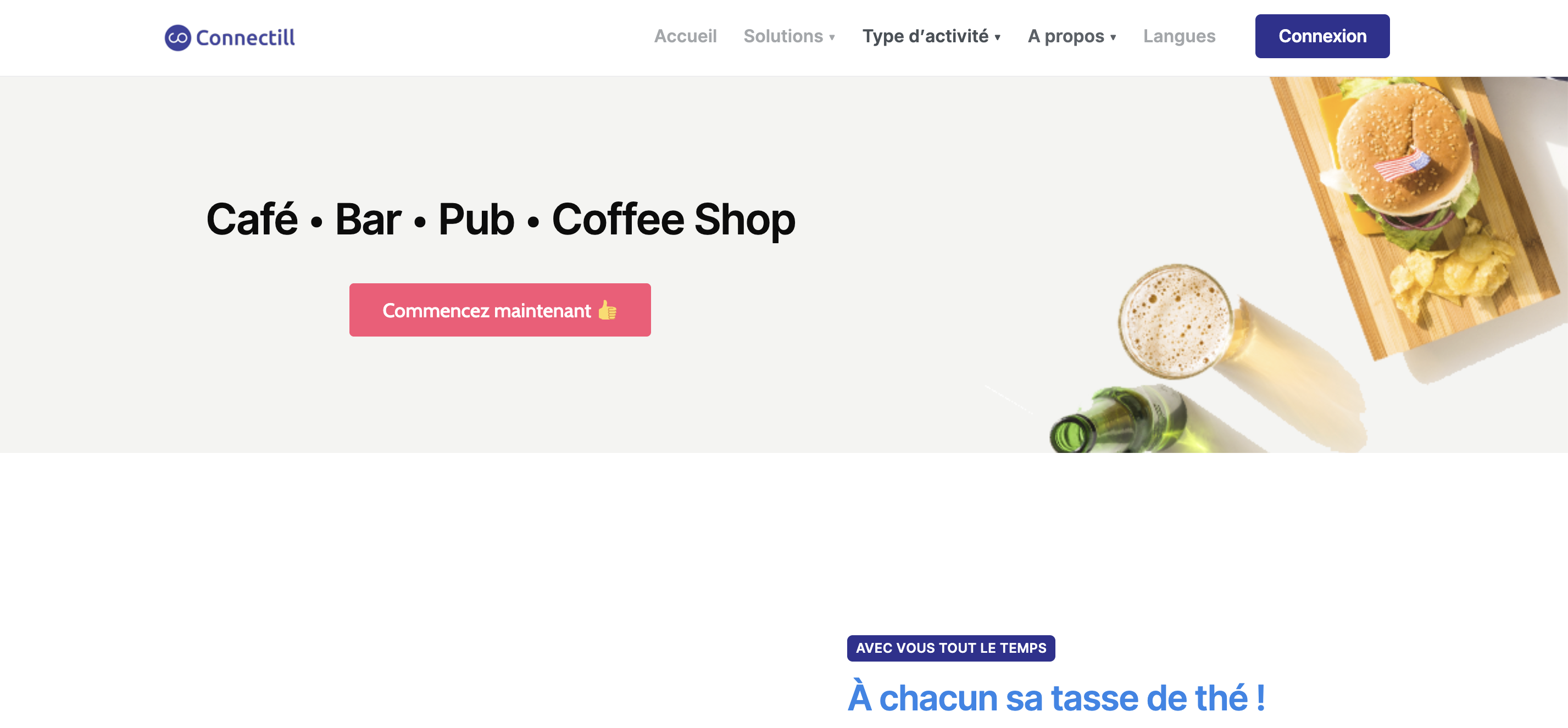 Page d'en-tête de la caisse enregistreuse Connectill