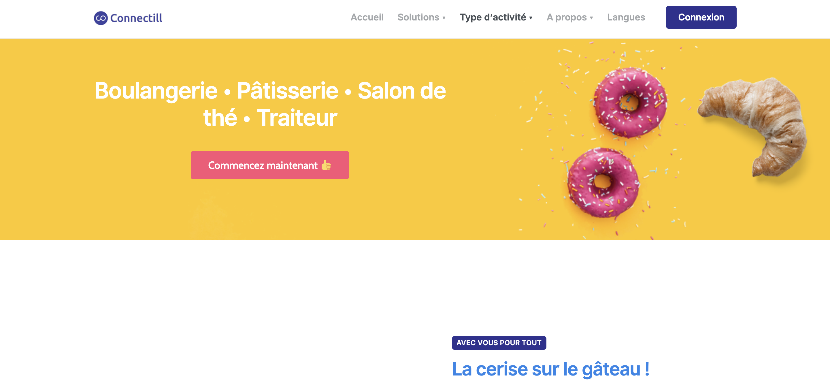 En-tête Page de caisse enregistreuse de la boulangerie Connectill