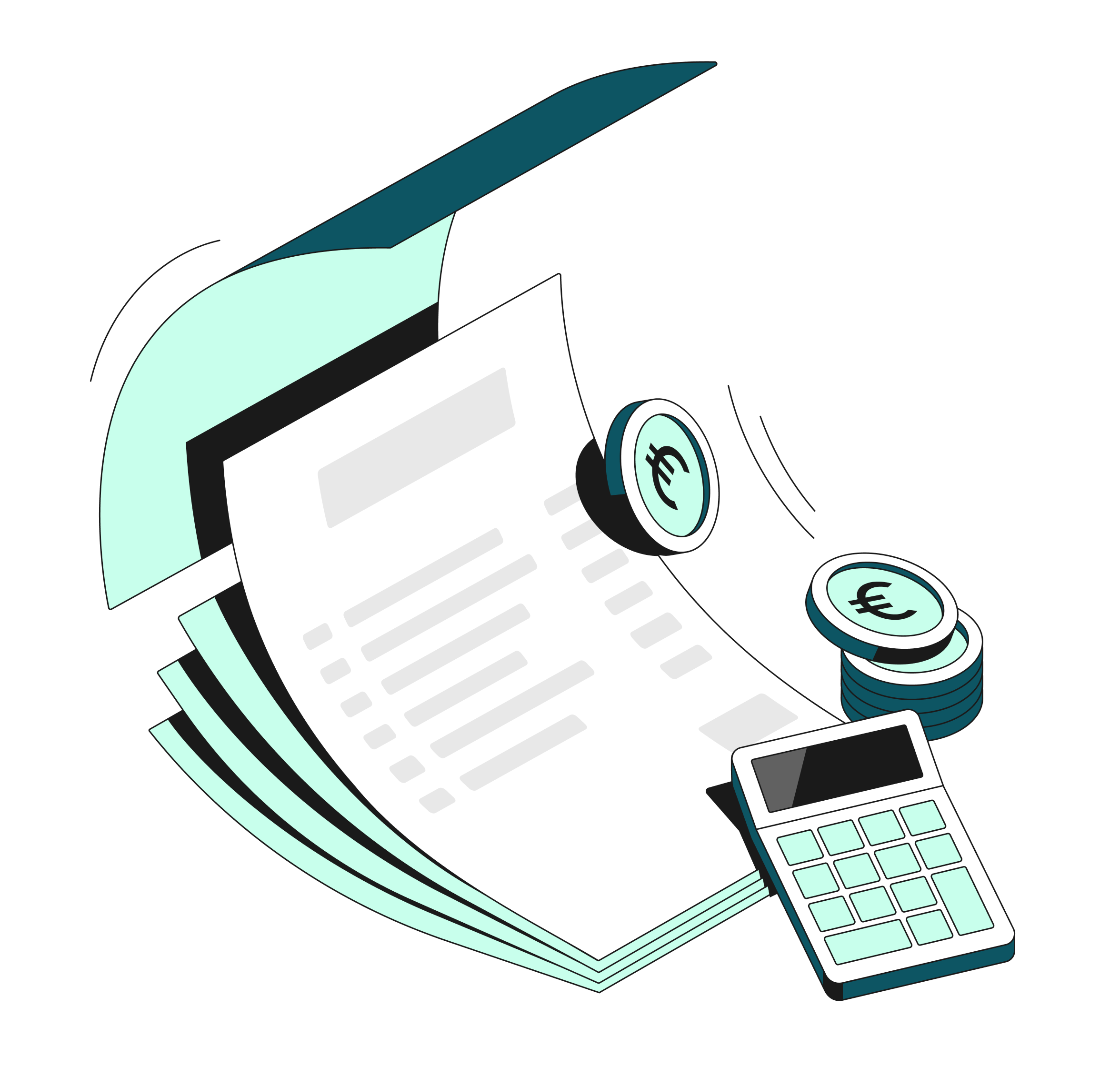 Tema destacado de WEB Flow Mint Hero: Contabilidad Bento