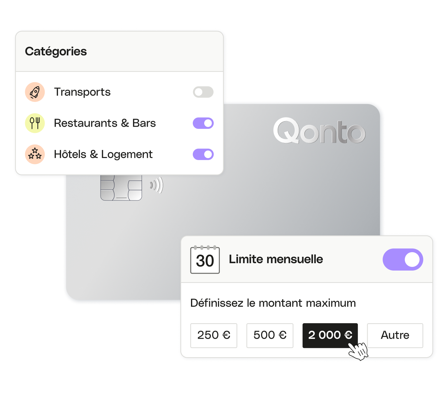 Paramètres de surbrillance du sujet de l'interface utilisateur Dépenses de voyage PlusCard