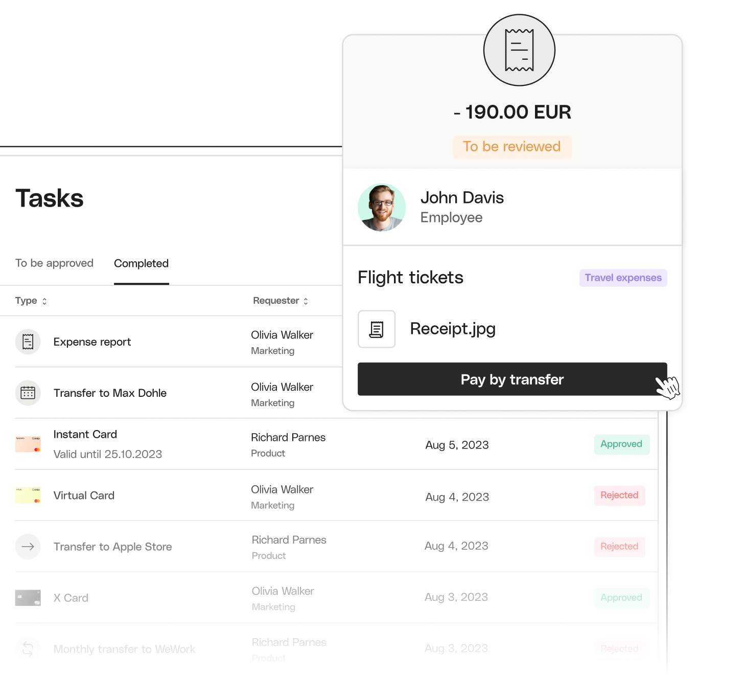 en white ui topic highlight expenses report