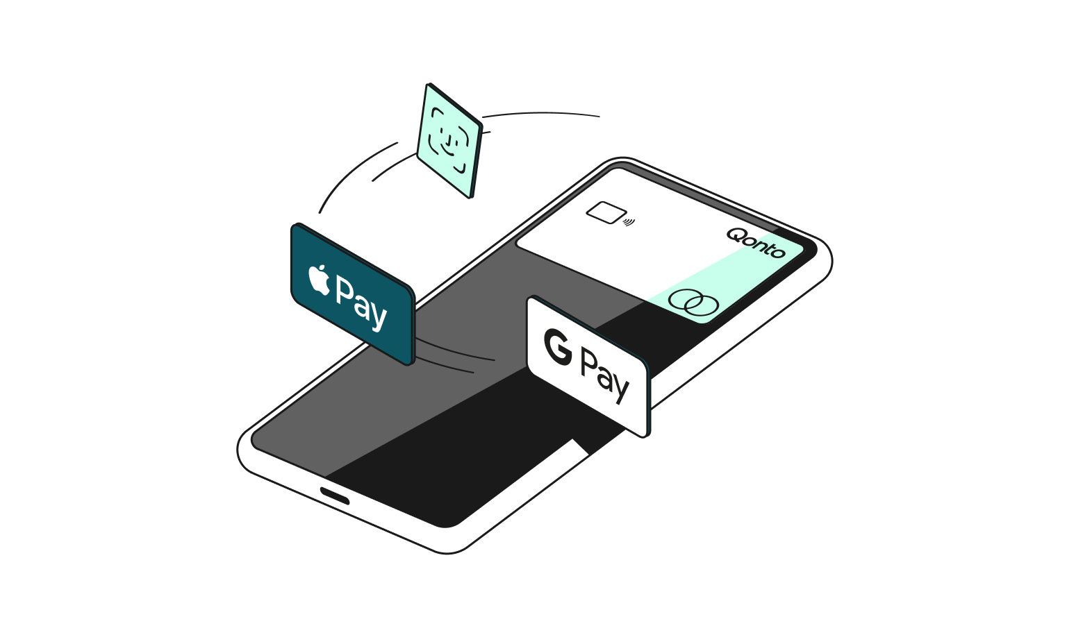 WEB Flow Mint Cards Bento Headline Virtuelle Geldbörse
