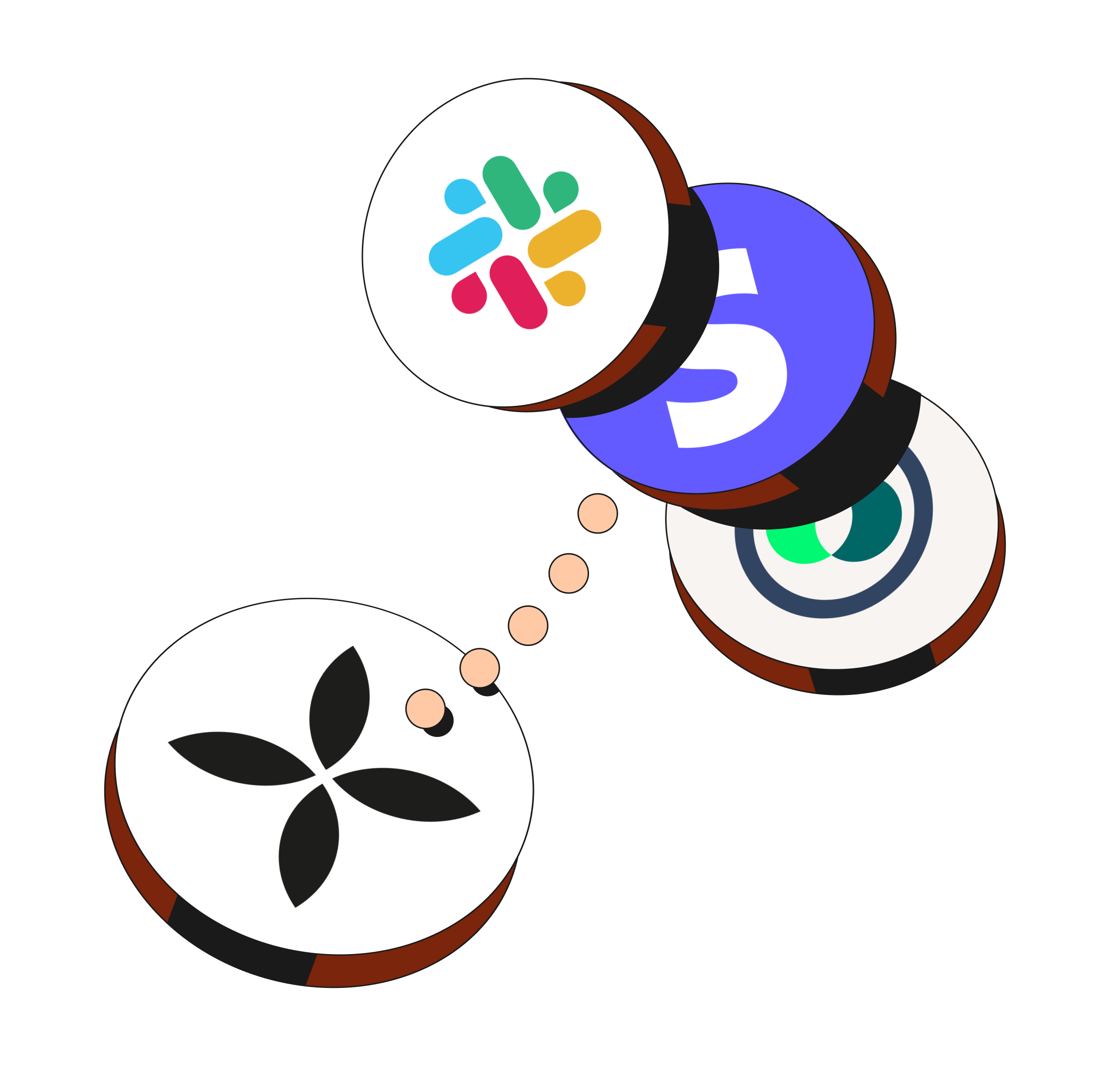 Flux WEB Peach Hero TopicHighlight Bento Intégrations Slack Stripe Pennylane