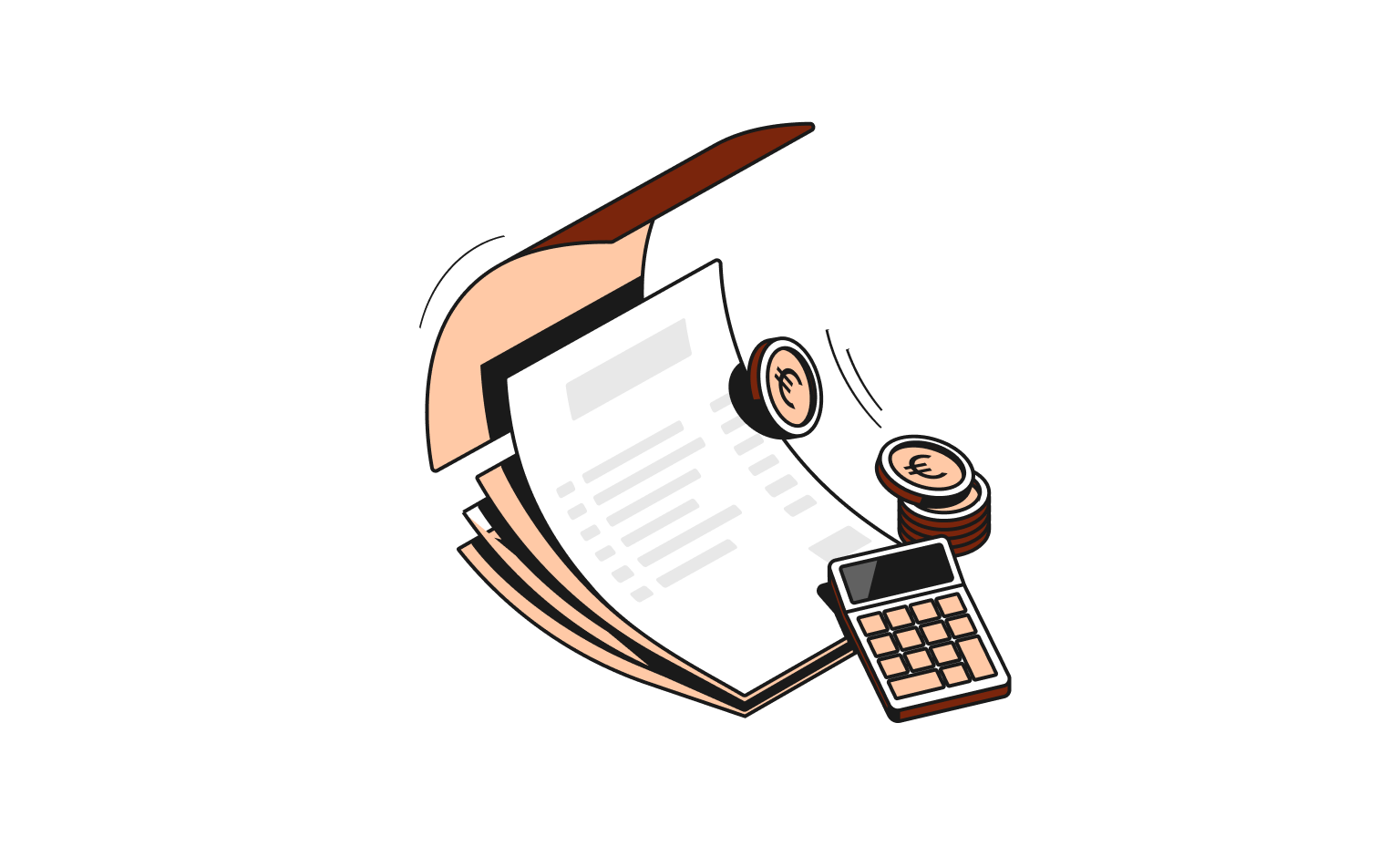 WEB Flow Peach Cards Bento Headline Contabilidad