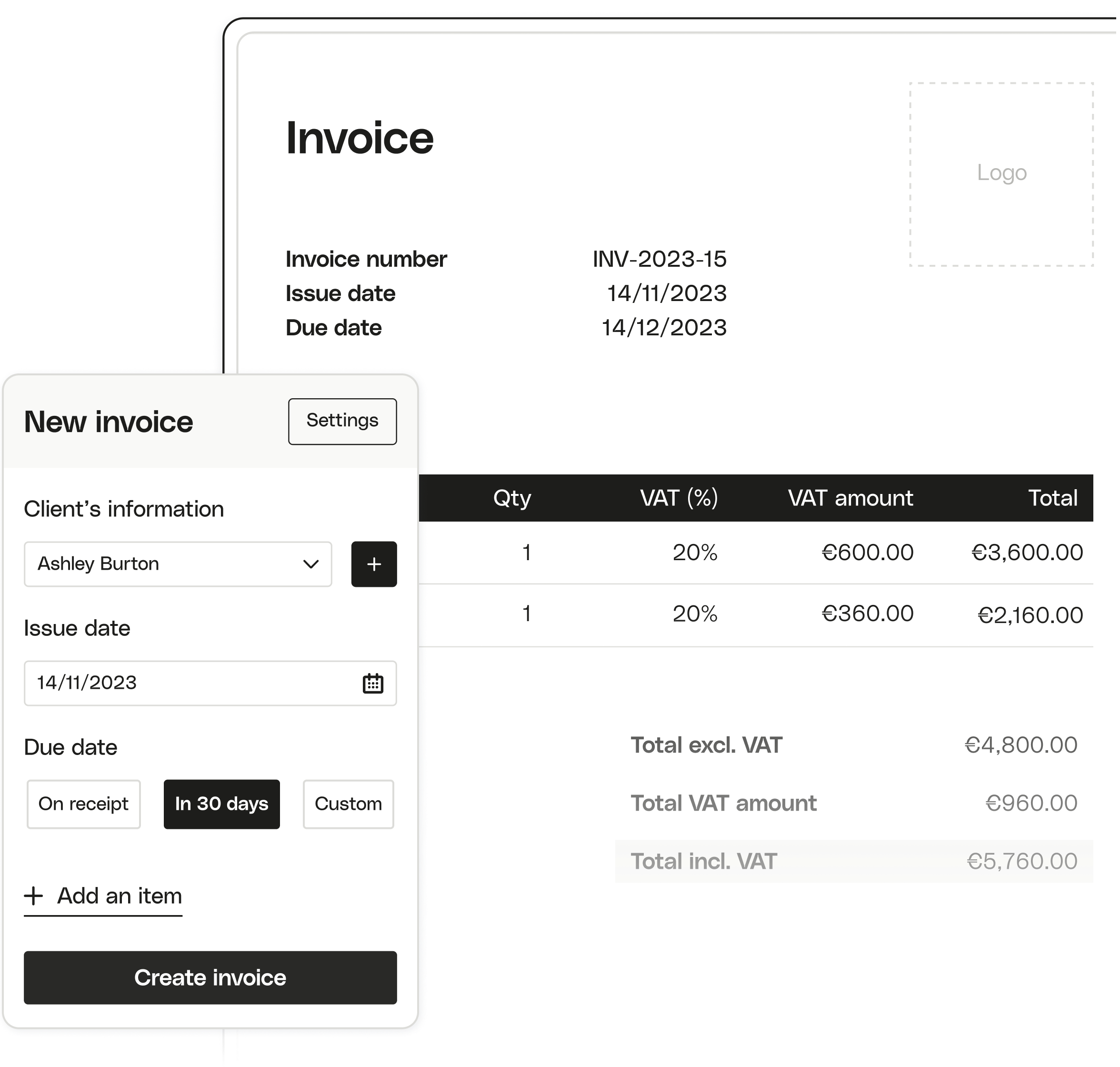 Qonto's invoicing tool makes getting paid easy. And fast. • Qonto