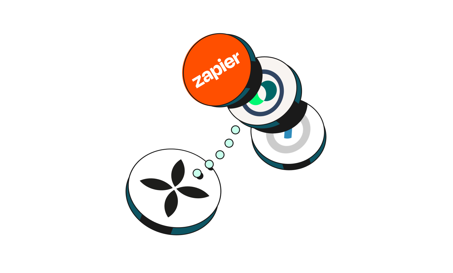 WEB Flow Mint Cards Bento Headline Integrations Zapier Pennylane
