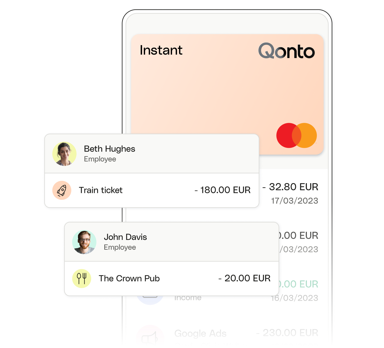 White Topic Highlight InstantCard Expenses