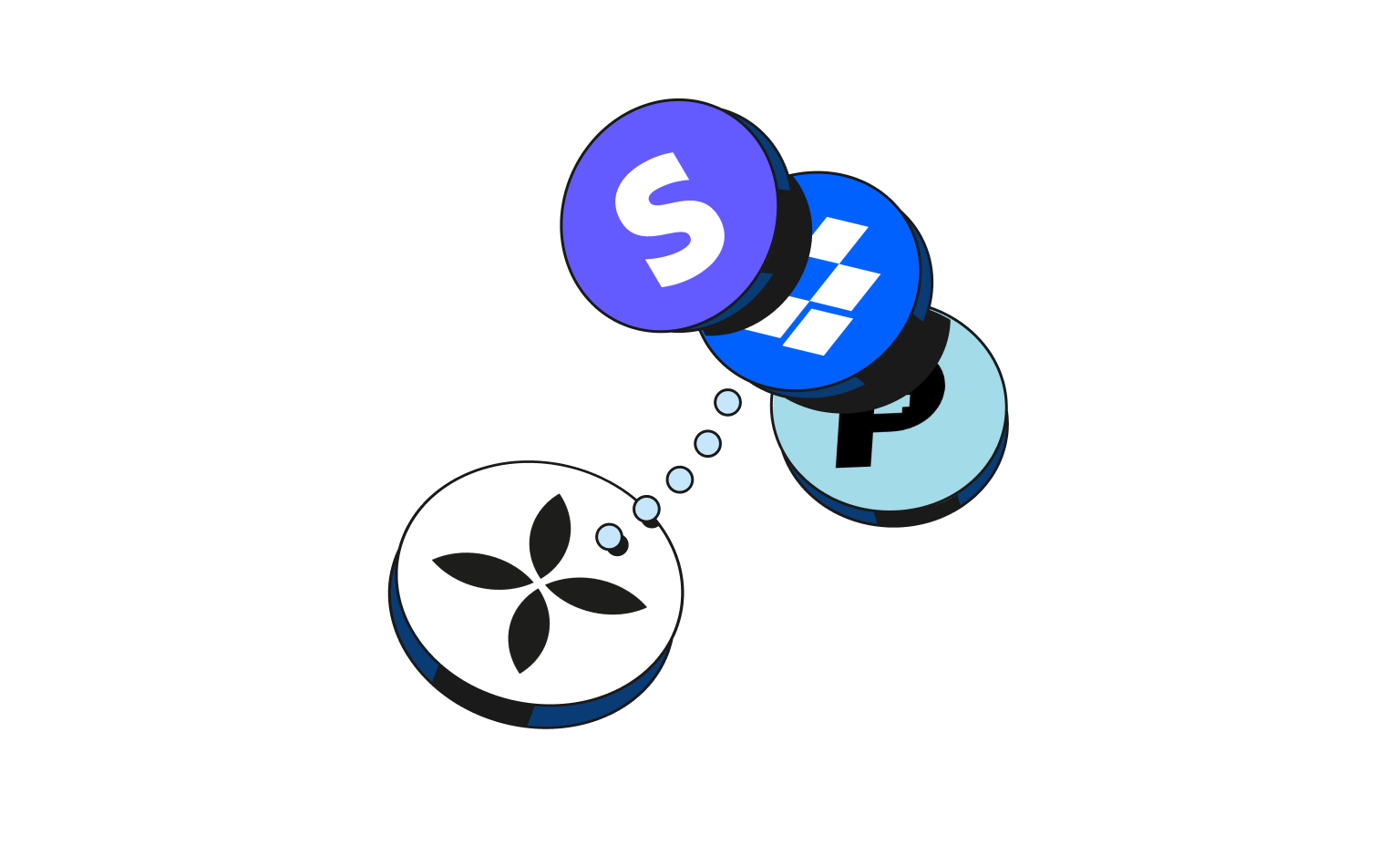 WEB Flow Blueberry Cards Bento Headline Intégrations Stripe Dropbox Prestashop