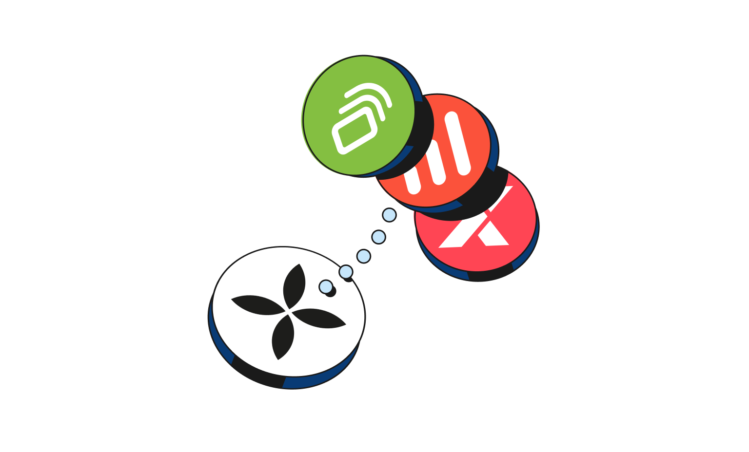 WEB Flow Blueberry Cards Bento Headline Integrationen Fastbill Sevdesk Lexware