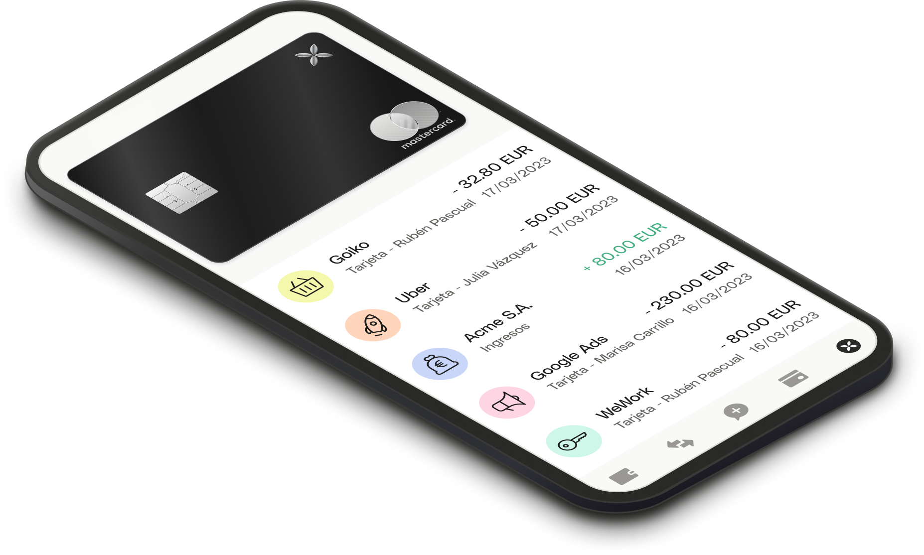 Elementos de interfaz de usuario negros Producto avanzado Mobile XCard