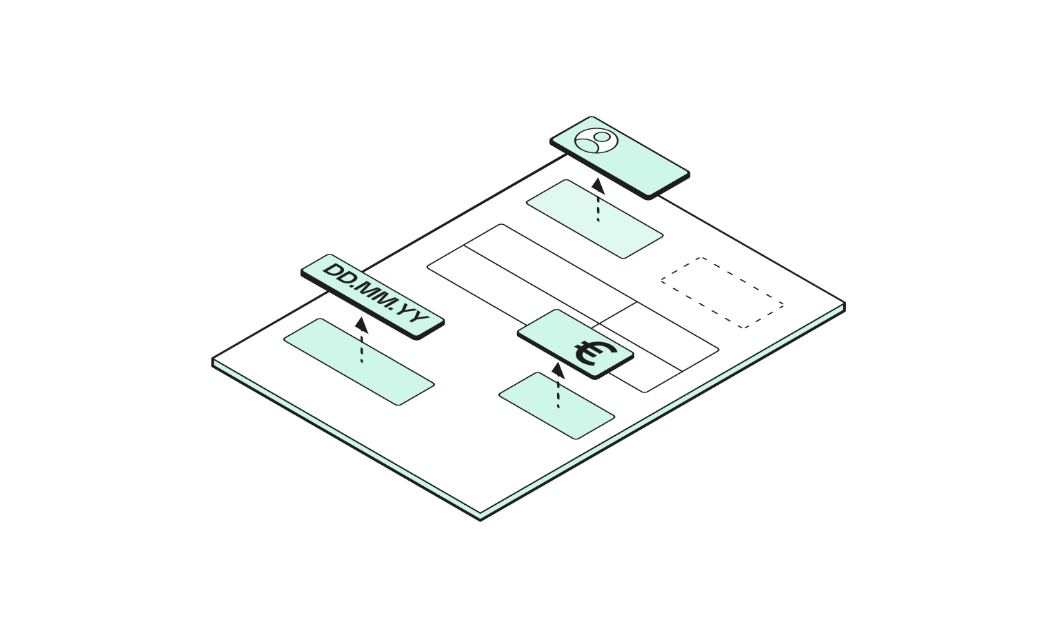 Reconnaissance optique de caractères de facture de cartes d'interface utilisateur Mint