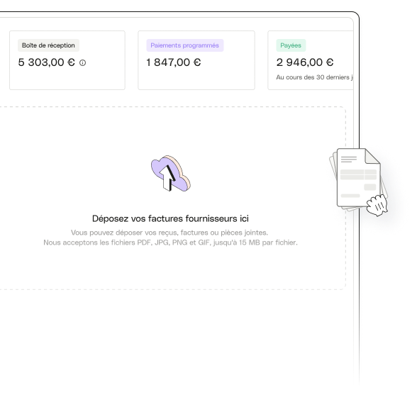 Sujet de l'interface utilisateur mettant en évidence les fournisseurs de factures par glisser-déposer