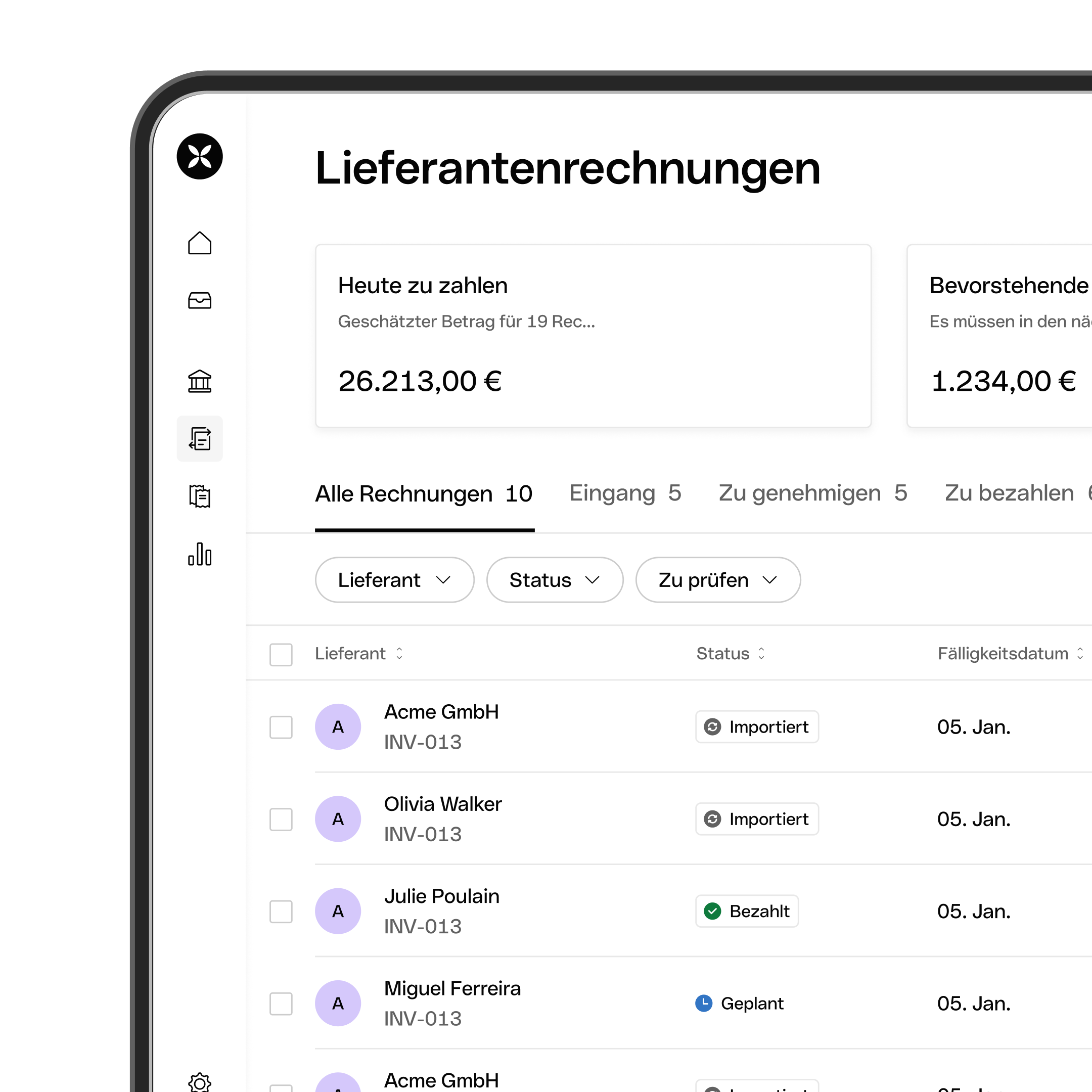 UI Topic Highlight Invoice Status