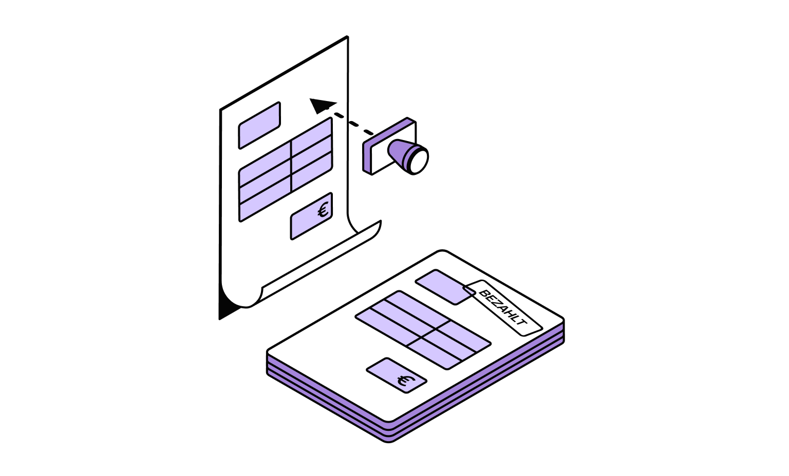 WEB Plum Cards Bento Headline Bezahlte Rechnung
