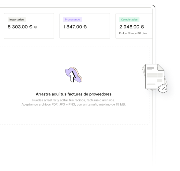 Tema destacado de la interfaz de usuario Arrastrar y soltar Proveedores de facturas