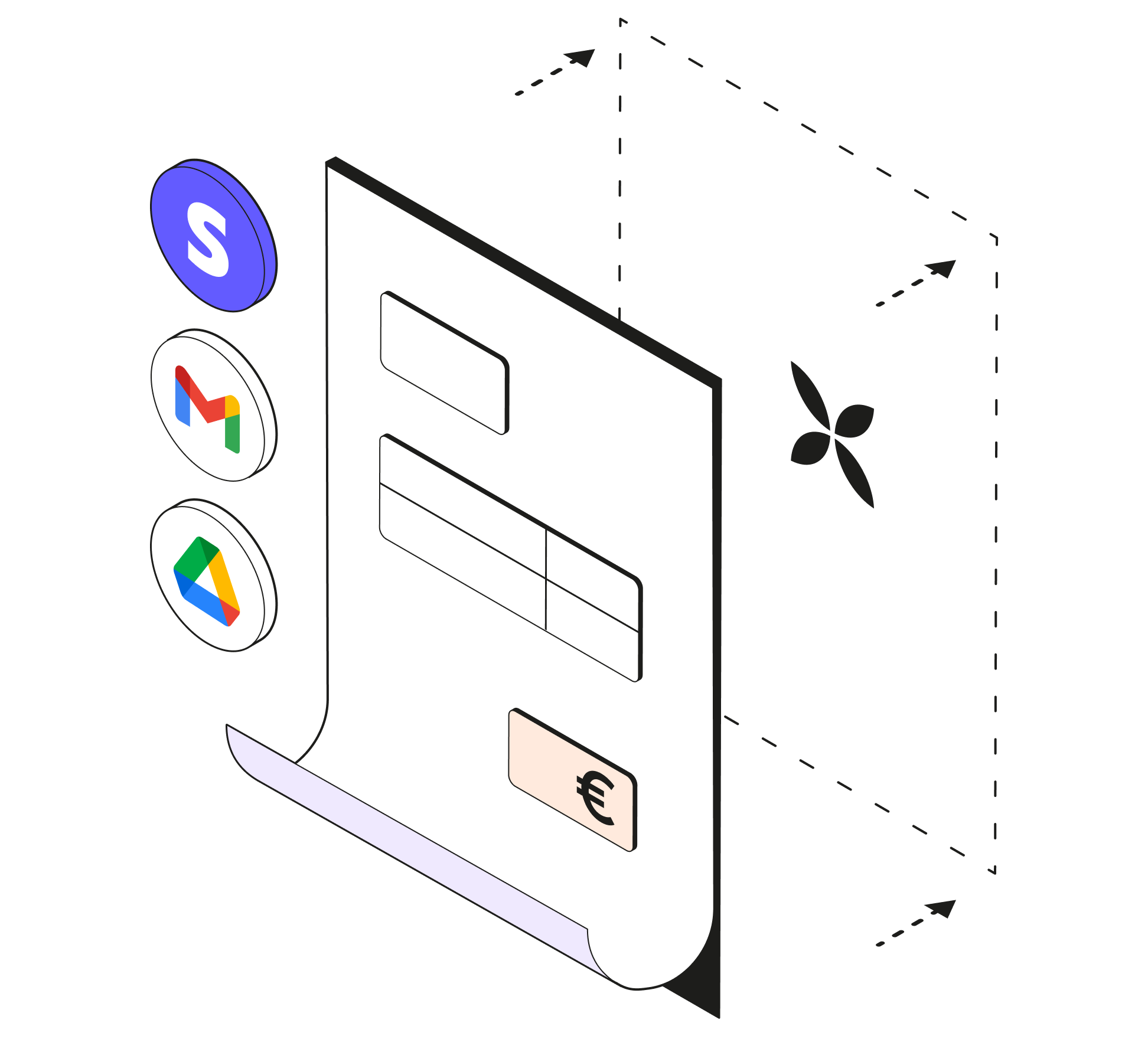 Sujet blanc Mettre en surbrillance Importer une facture Connecter