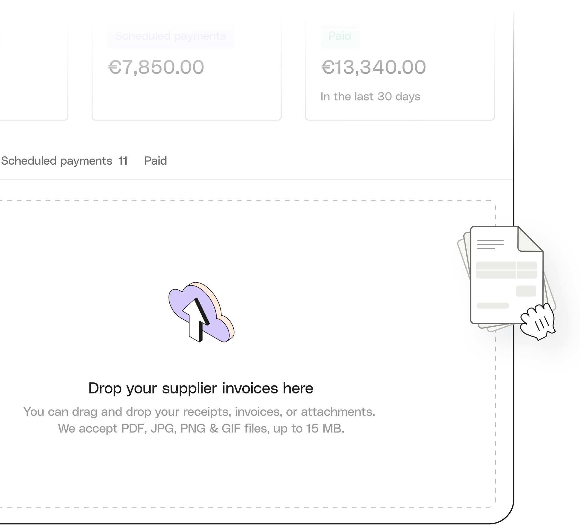 UI Topic Highlight Drag Drop Invoice Suppliers