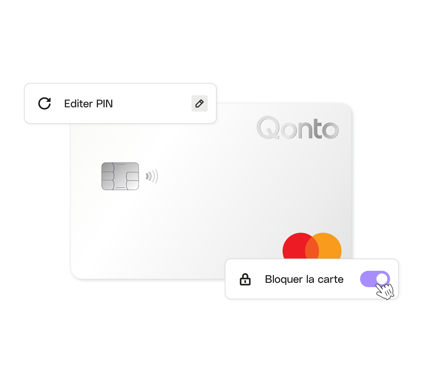 Sujet de l'interface utilisateur mis en surbrillance OneCard Modifier le verrouillage par code PIN
