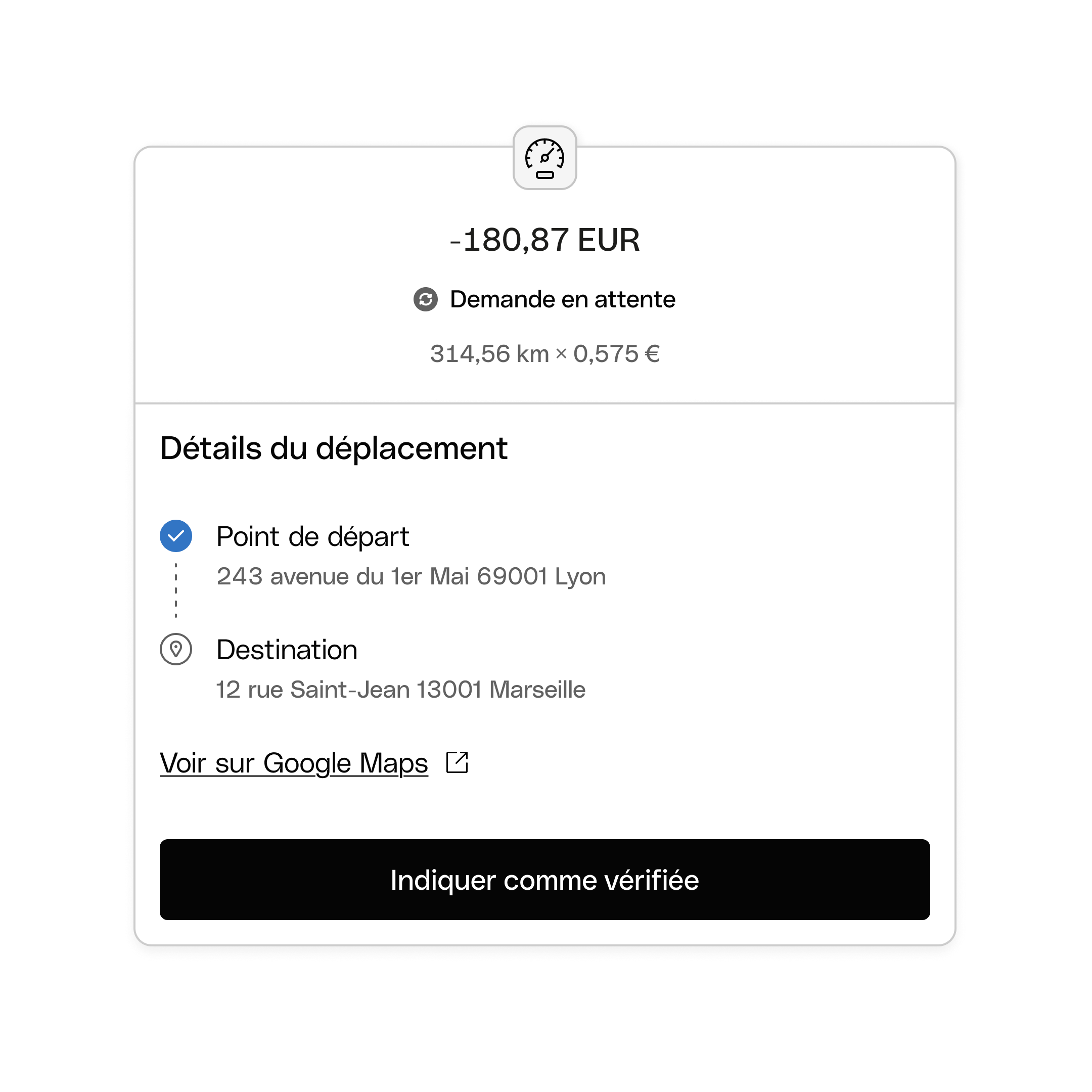 Remboursement des frais kilométriques