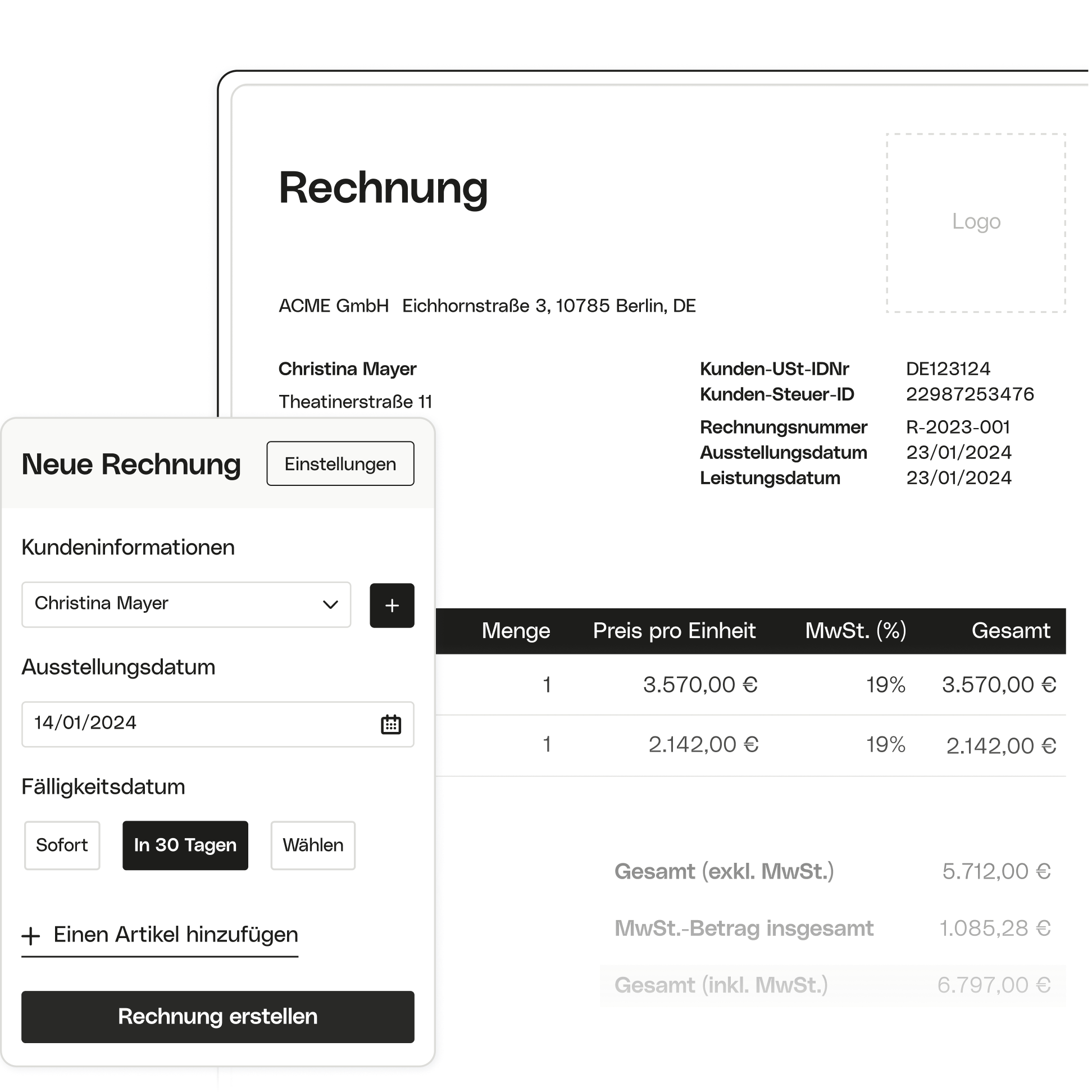 Rechnungserstellung TH