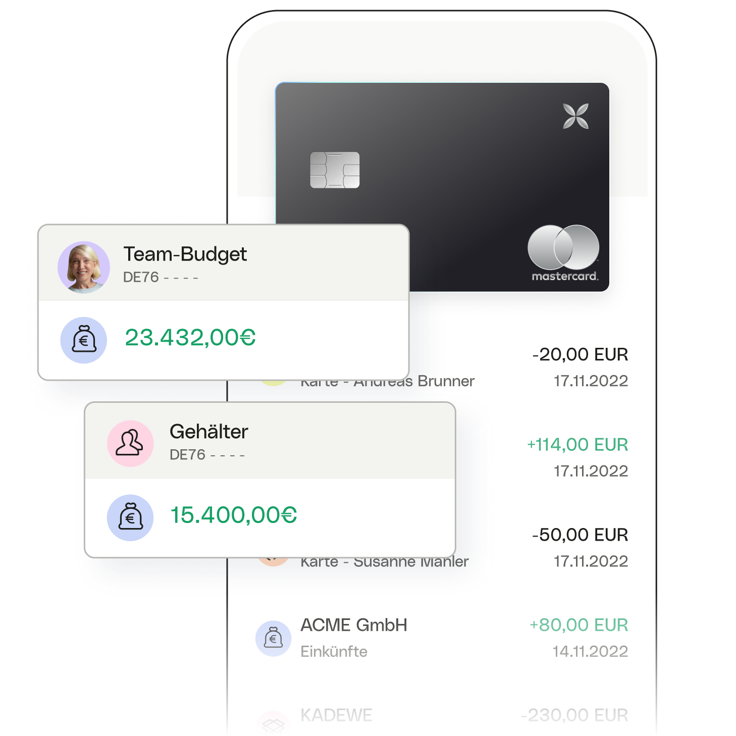 Weißes Thema Highlight Advance Multi Account XCard